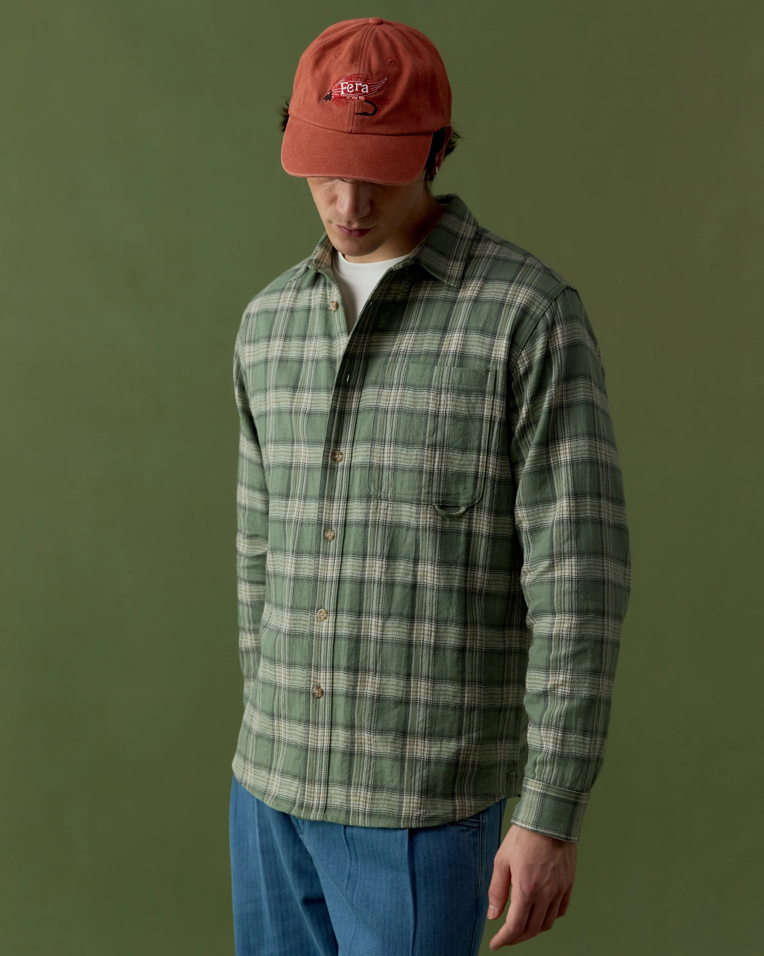 Japanese Flannel Shirt - Green - Image 3