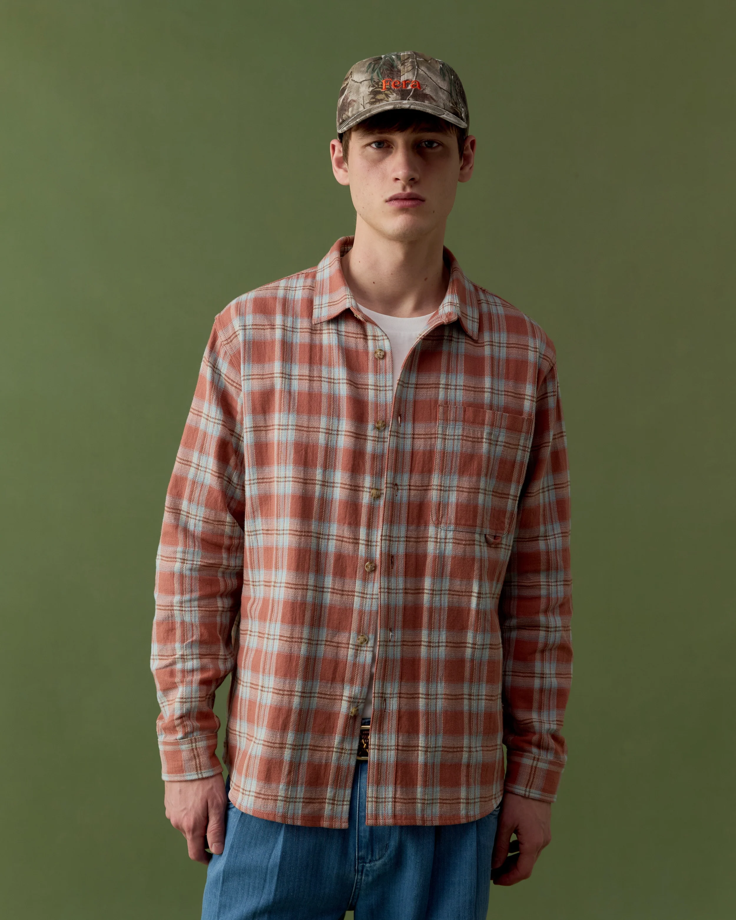 Japanese Flannel Shirt - Dusty Pink - Image 3