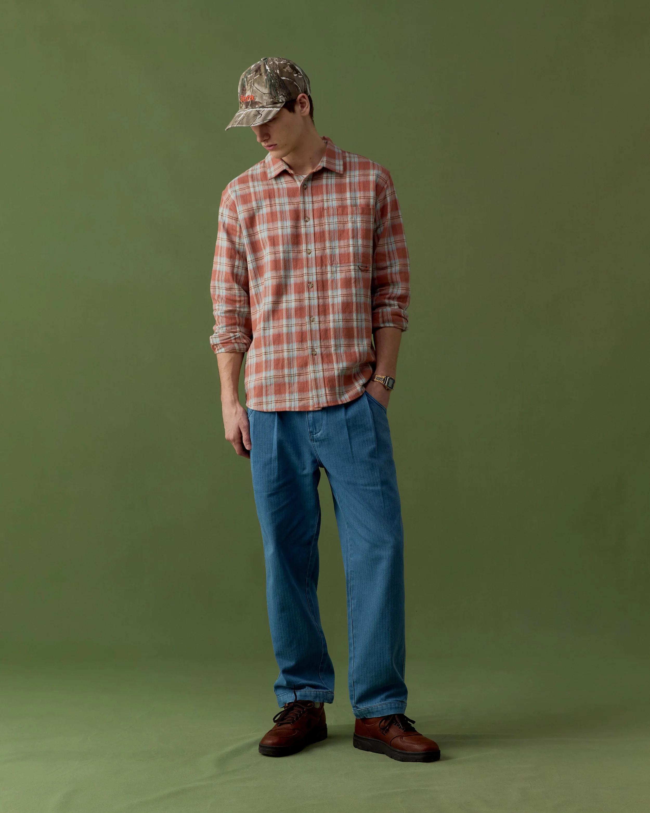 Japanese Flannel Shirt - Dusty Pink - Image 4