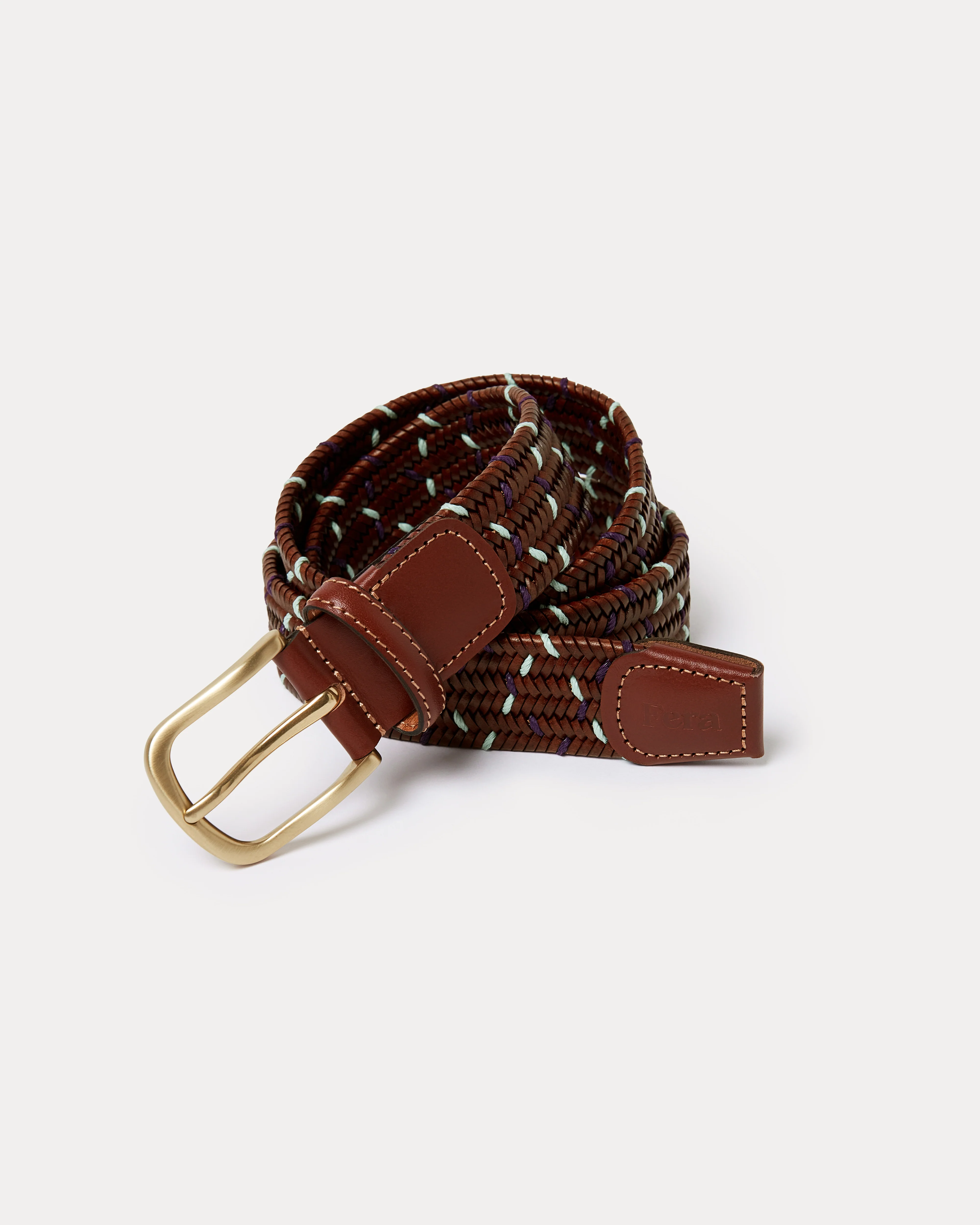 Plaited Belt - Blue & Purple