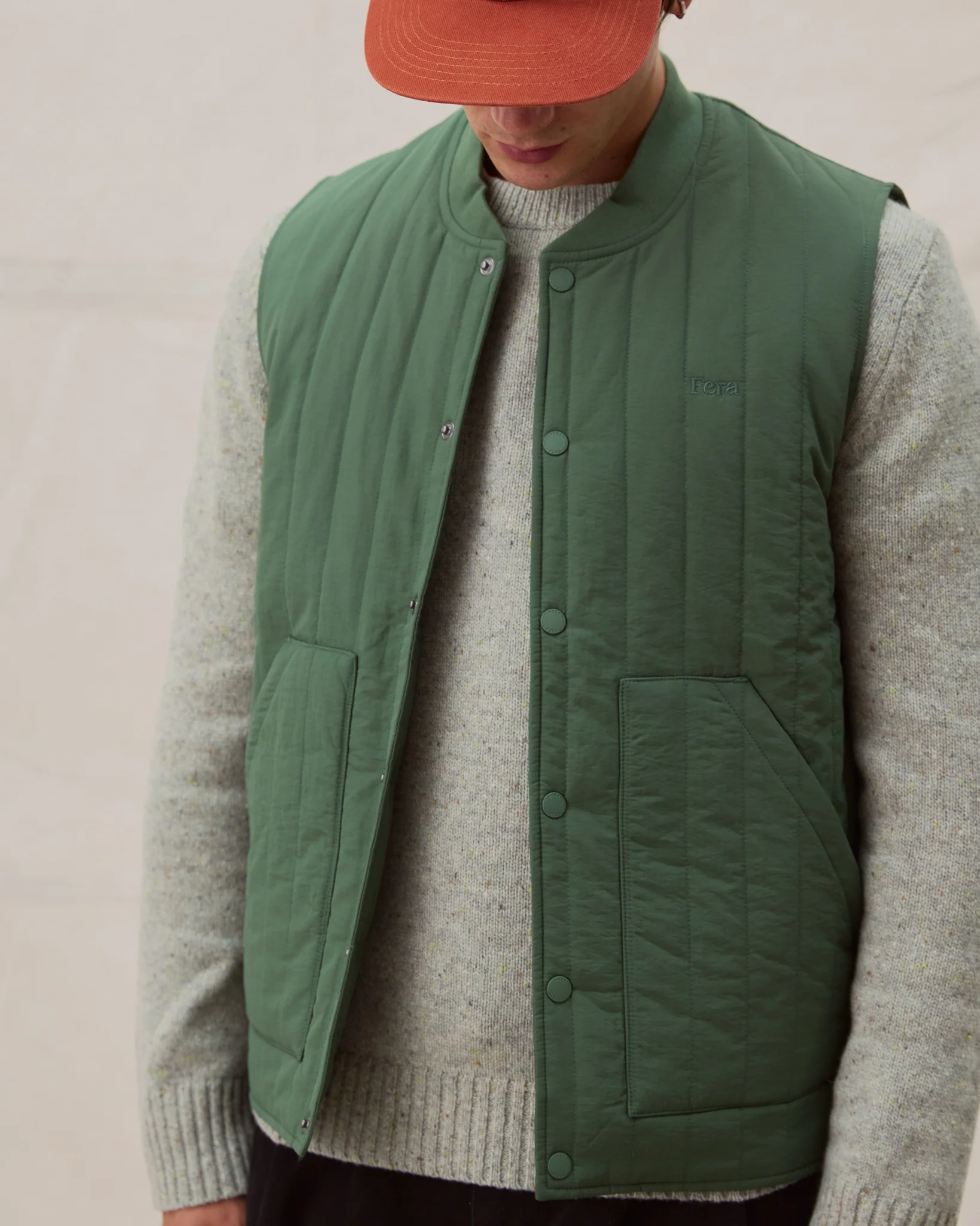 Quilted Gilet - Green - Image 3