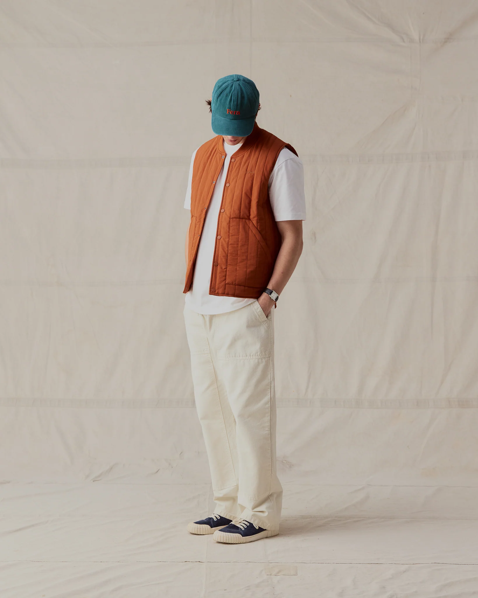 Quilted Gilet - Rust - Image 3